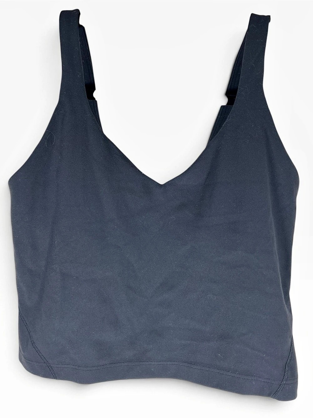 Lululemon Womens Align V Neck Cropped Tank Black Size 6 Nulu Yoga Pilates